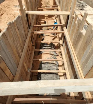 Separating industrial drainage from human sewage project in the city of Sadat.