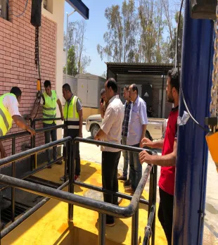 محطة صرف صحي قرية منيل دويب اثناء التسليم الابتدائي